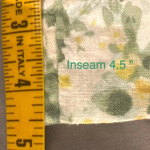 Abercrombie & Fitch Belted Floral High Rise Linen Blend Shorts Womens Med Yellow - Picture 14 of 14